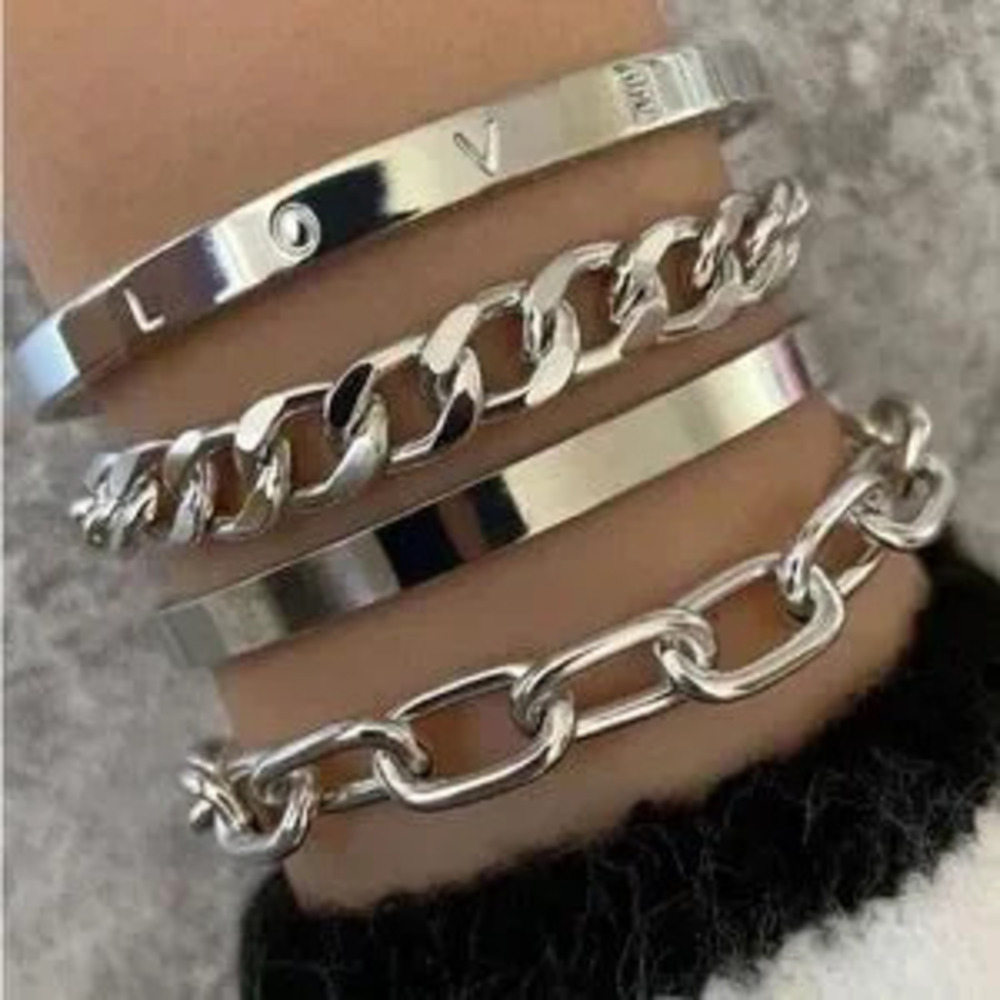 Silver Love Bracelet Stack (7108)